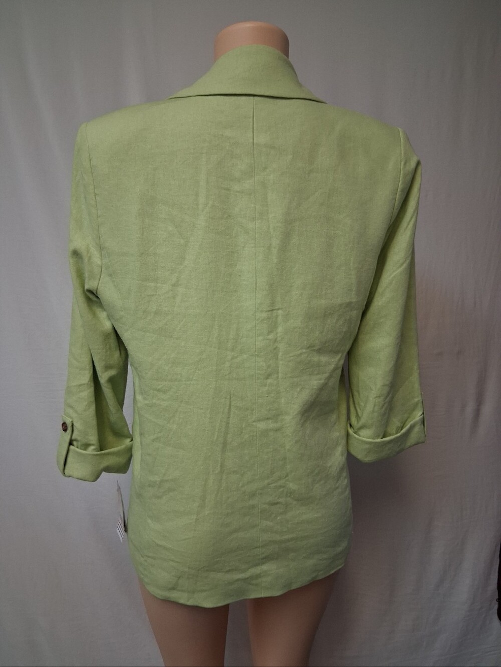 Ophelia Roe Womens Light Green Single-Button Linen Blend Blazer - Picture 7 of 16